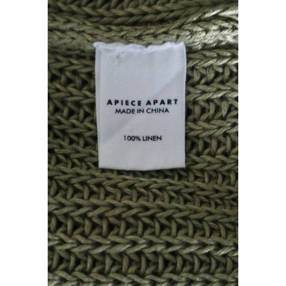 Apiece Apart Size XL Tara Linen Knit Sweater Raglan Sleeve Pullover Green - Picture 11 of 12